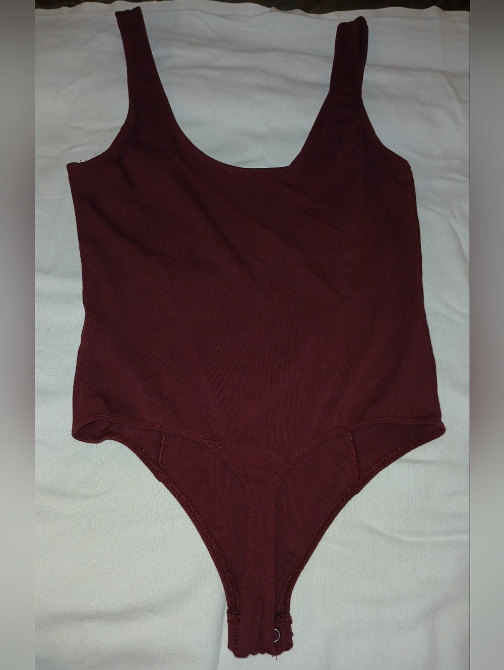 Pre-loved Women's Maroon One-Piece Bodysuit.